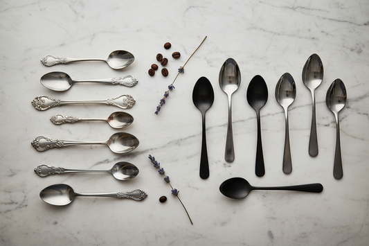 Diferencias entre cucharas de café de diseño clásico y moderno