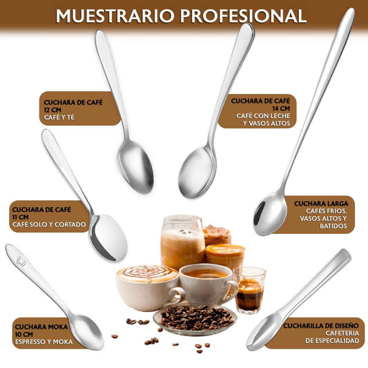 Muestrario profesional — 6 cucharillas de café para hostelería