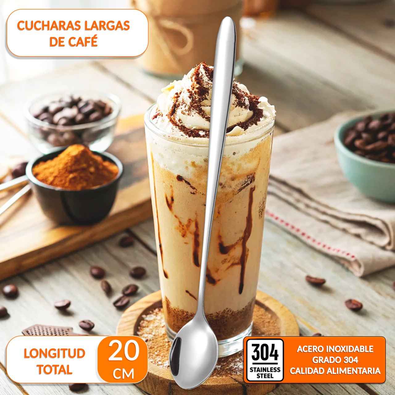 Cuchara larga café regalo - Pack 24 uds - cucharadecafe.es