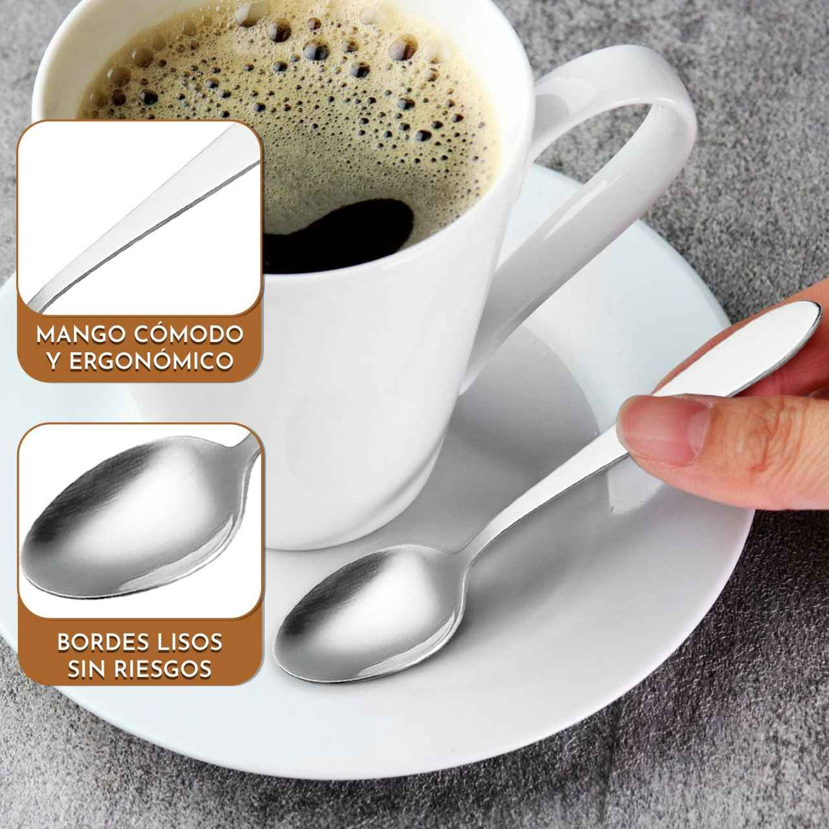 Muestrario profesional — 6 cucharillas de café para hostelería