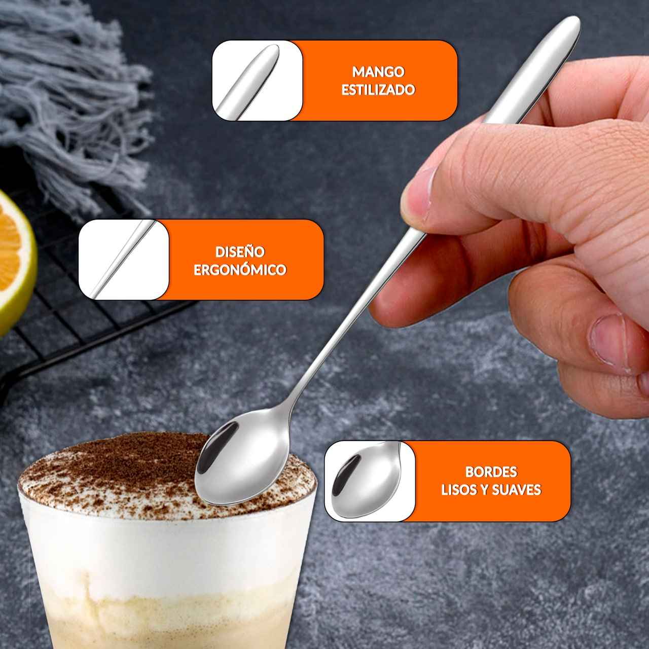 Cuchara larga café - Pack 6 uds - cucharadecafe.es