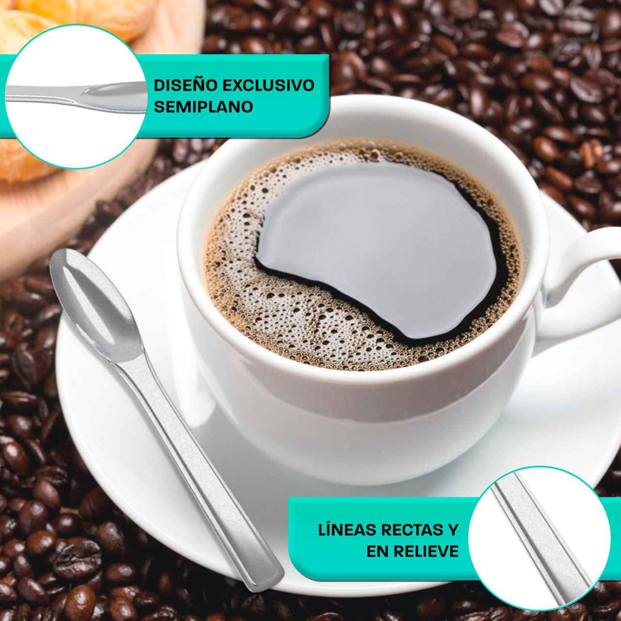 Cucharillas café diseño elegante - Pack 120 uds hostelería - cucharadecafe.es