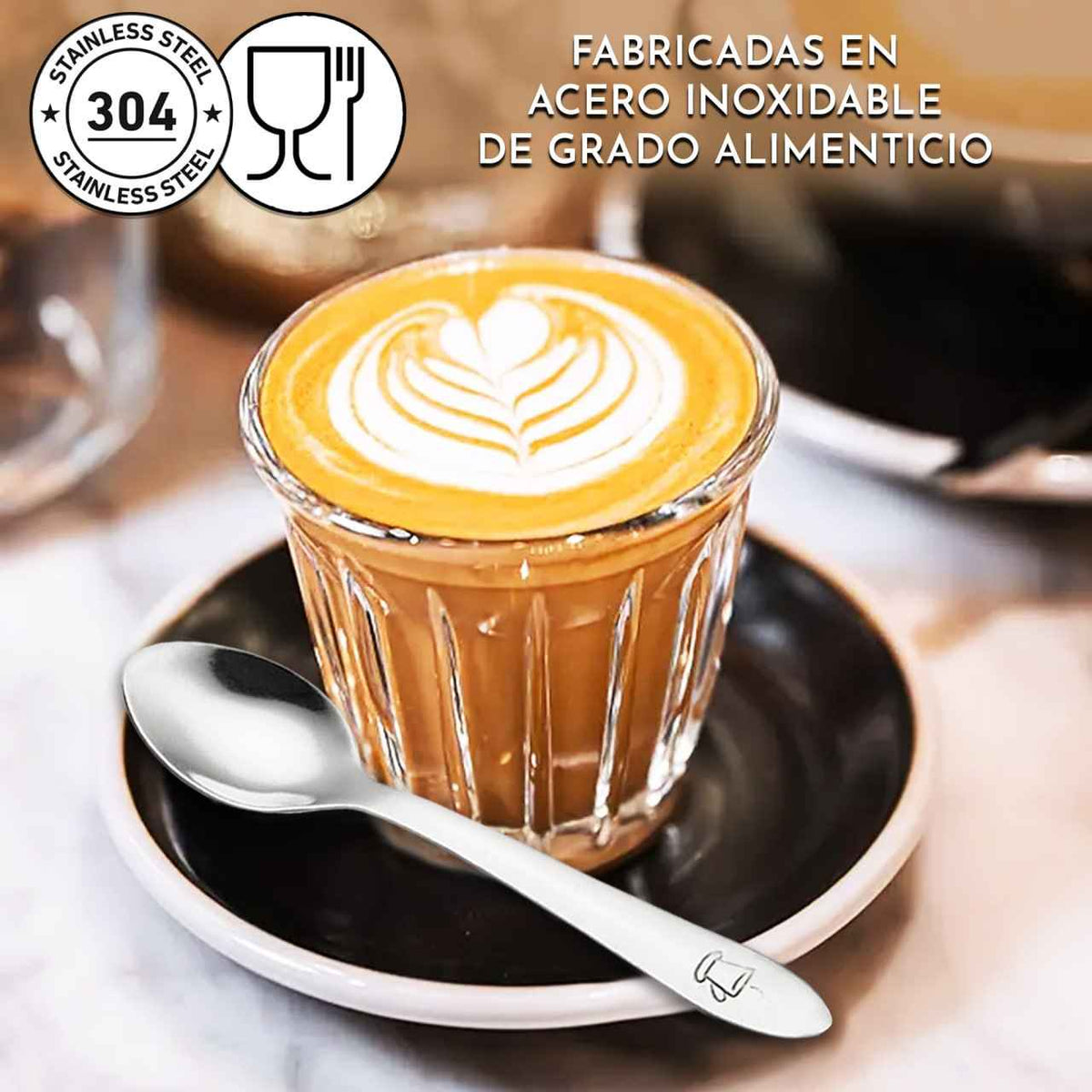 Muestrario profesional — 6 cucharillas de café para hostelería