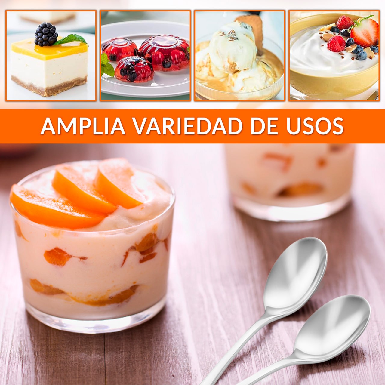 Cucharas postre 14 cm - Lote 1.000 uds catering